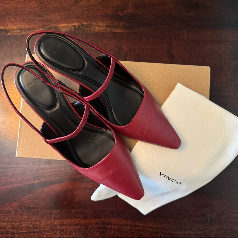 Vince Venice Kitten Heel in Crimson